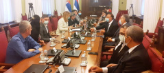 22 September 2021 The Head and members of the PFG with Egypt in meeting with the delegation of the Alexandria Governorate and Chamber of Commerce